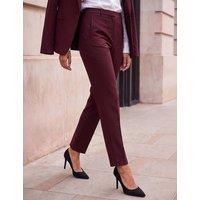 Roman Straight Leg Ankle Grazer Trousers with Stretch Cherry Red