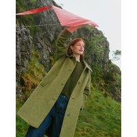 White Stuff Wool Blend Textured Collared Coat Medium Green