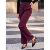 Roman Petite Jersey Straight Leg Trousers Cherry Red