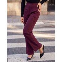 Roman Petite Jersey Straight Leg Trousers Cherry Red