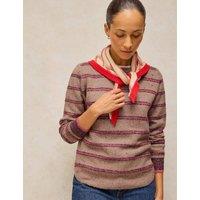 White Stuff Stripe Nep Yarn Crew Neck Jumper Natural Mix