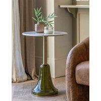 Gallery Direct Bilbao Round Dusk Marbled Side Table White