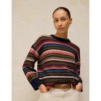 White Stuff Striped Crew Neck Jumper Navy Mix