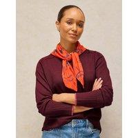 White Stuff Cotton Rich Crew Neck Jumper Plum