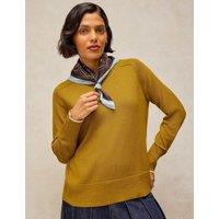 White Stuff Cotton Rich Crew Neck Jumper Green