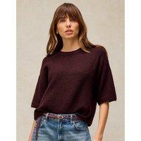 White Stuff Kate Crew Neck Knitted T-Shirt Brown