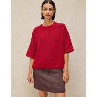 White Stuff Kate Crew Neck Knitted T-Shirt Bright Red