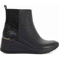Dune London Leather Wedge Ankle Boots Black