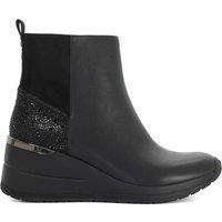 Dune London Leather Wedge Ankle Boots Black