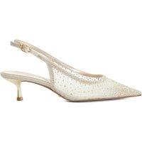 Dune London Sparkle Kitten Heel Slingback Shoes Gold