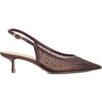 Dune London Sparkle Kitten Heel Slingback Shoes Burgundy