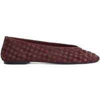 Dune London Leather Woven Ballet Pumps Burgundy