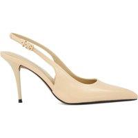 Dune London Leather Stiletto Heel Slingback Shoes Cream