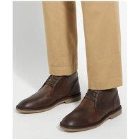 Dune London Wide Fit Leather Chukka Boots Brown