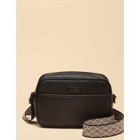 Joules Faux Leather Zip Detail Cross Body Bag Black