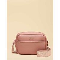 Joules Faux Leather Zip Detail Cross Body Bag Pink