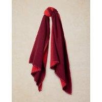 White Stuff Cotton Rich Midweight Fringed Scarf Red