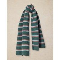 White Stuff Cotton Rich Striped Scarf Khaki
