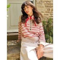White Stuff Striped Henley Jumper Natural Mix