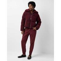 Sweaty Betty Nimbus Short Sherpa Puffer Jacket Dark Red