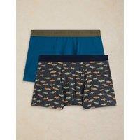 White Stuff 2 Pack Cotton Rich Printed Boxers Black