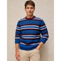 White Stuff Lambswool Rich Striped Crew Neck Jumper Blue Mix