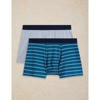 White Stuff 2 Pack Cotton Rich Printed Boxers Blue Mix