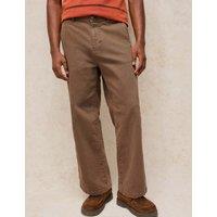 White Stuff Regular Fit Cotton Wide Jeans Brown