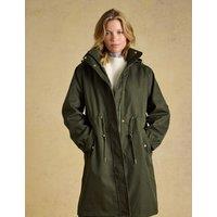 Joules Waterproof Drawstring Longline Raincoat Khaki