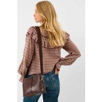 ACCESSORIZE Faux Croc Print Crossbody Bag Chocolate