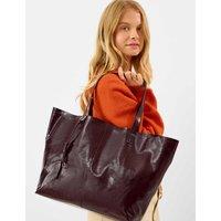ACCESSORIZE Leather Tote Bag Chocolate
