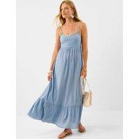 ACCESSORIZE Pure Cotton Embellished Strappy Maxi Dress Blue