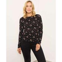 FatFace Floral Top Black Mix
