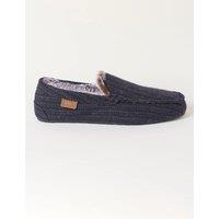 FatFace Herringbone Moccasin Slippers Navy Mix
