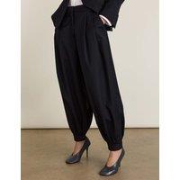 BAUKJEN Wool Blend Tailored Balloon Trousers Black