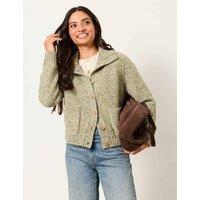 FatFace Wool Blend Knitted Cardigan Green