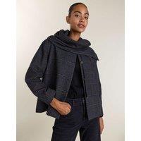 BAUKJEN Wool Rich Checked Scarf Coat Grey