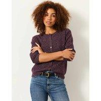 FatFace Pure Cotton Sparkly Cardigan Purple Mix
