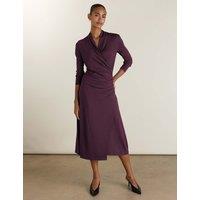 BAUKJEN V-Neck Midi Wrap Skater Dress Purple