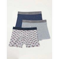 FatFace 3pk Cotton Rich Premium Stretch Boxers Grey Mix