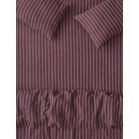 Piglet In Bed Pure Linen Walderton Stripe Fitted Sheet Dark Berry
