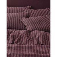 Piglet In Bed 2 Pack Pure Linen Walderton Stripe Pillowcases Dark Berry