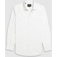Rodd & Gunn Slim Fit Pure Cotton Textured Checked Shirt Ivory Mix