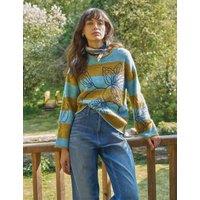 White Stuff Striped Embroidered Jumper Blue Mix