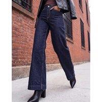 Roman High Waisted Stretch Wide Leg Jeans Indigo