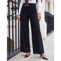 Roman Elasticated Waist Wide Leg Trousers Black
