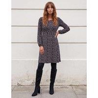 Roman Jersey Ditsy Floral Knee Length Skater Dress Blue