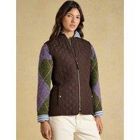 Joules Showerproof Diamond Quilted Gilet Brown