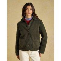 Joules Button Through Fleece Jacket Khaki