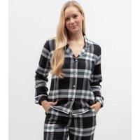 Cyberjammies Family Christmas Pure Cotton Checked Pyjama Top Black Mix